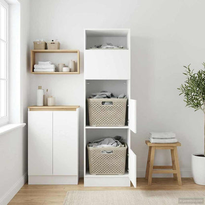 Laundry Cabinet with Storage with Door White Engineered wood