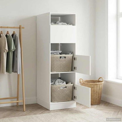 Laundry Cabinet with Storage with Door White Engineered wood