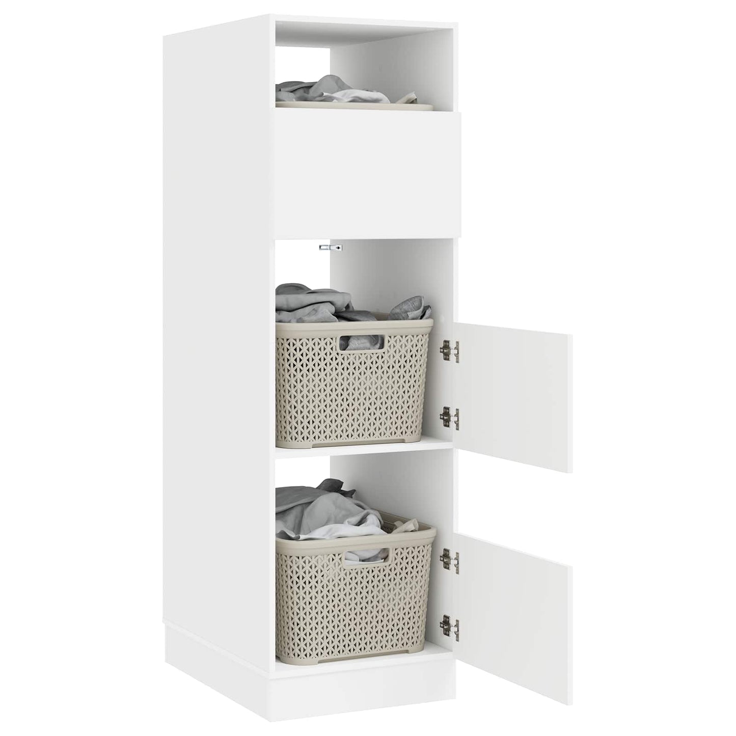Laundry Cabinet with Storage with Door White Engineered wood