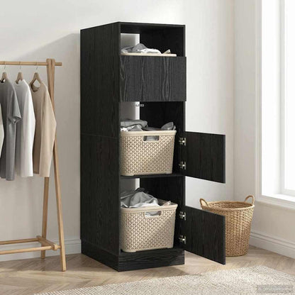 Laundry Cabinet Black Oak 50 x 68 x 162 cm Engineered wood