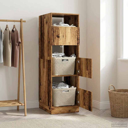 Laundry Cabinet with Storage with Door Old Wood Engineered wood