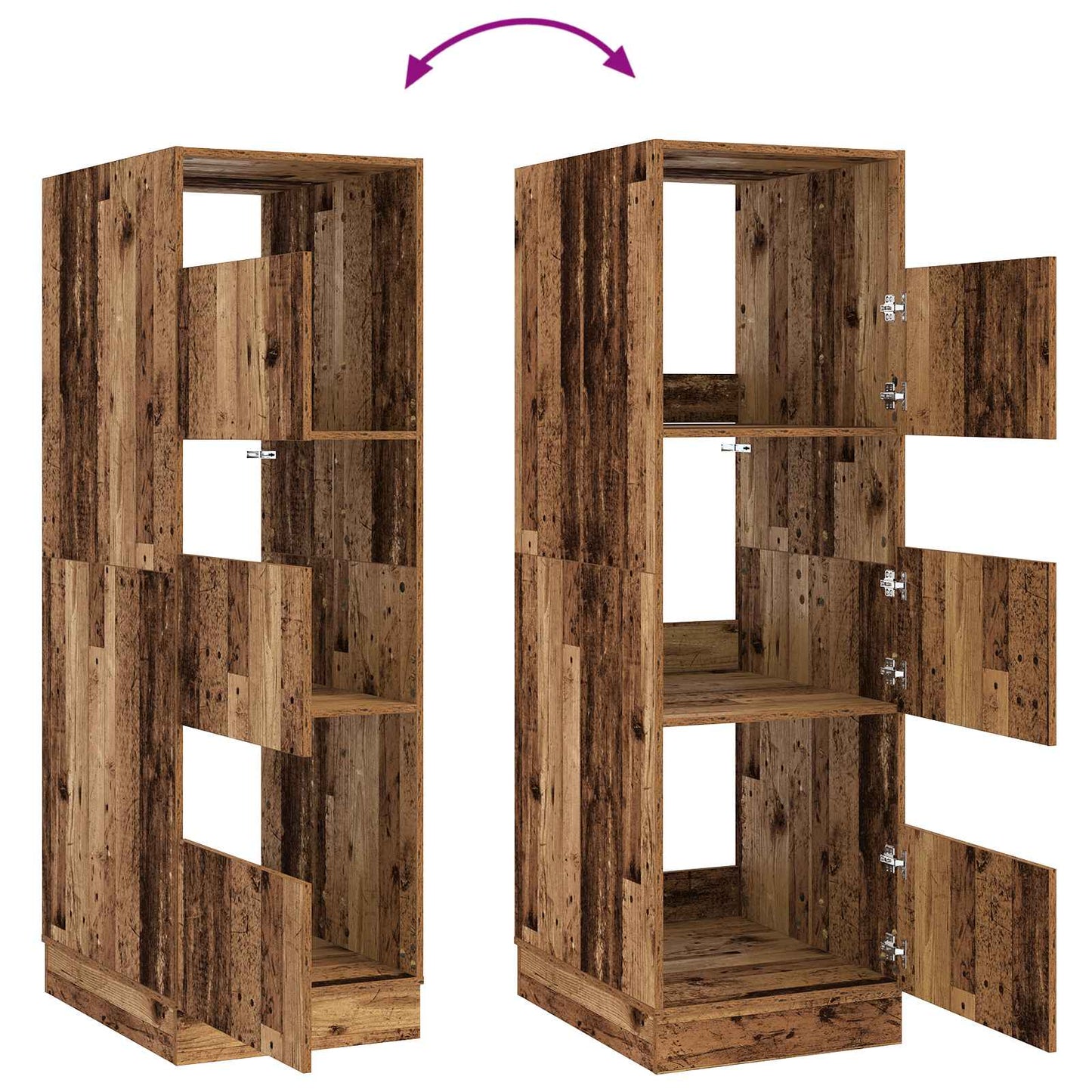 Laundry Cabinet with Storage with Door Old Wood Engineered wood