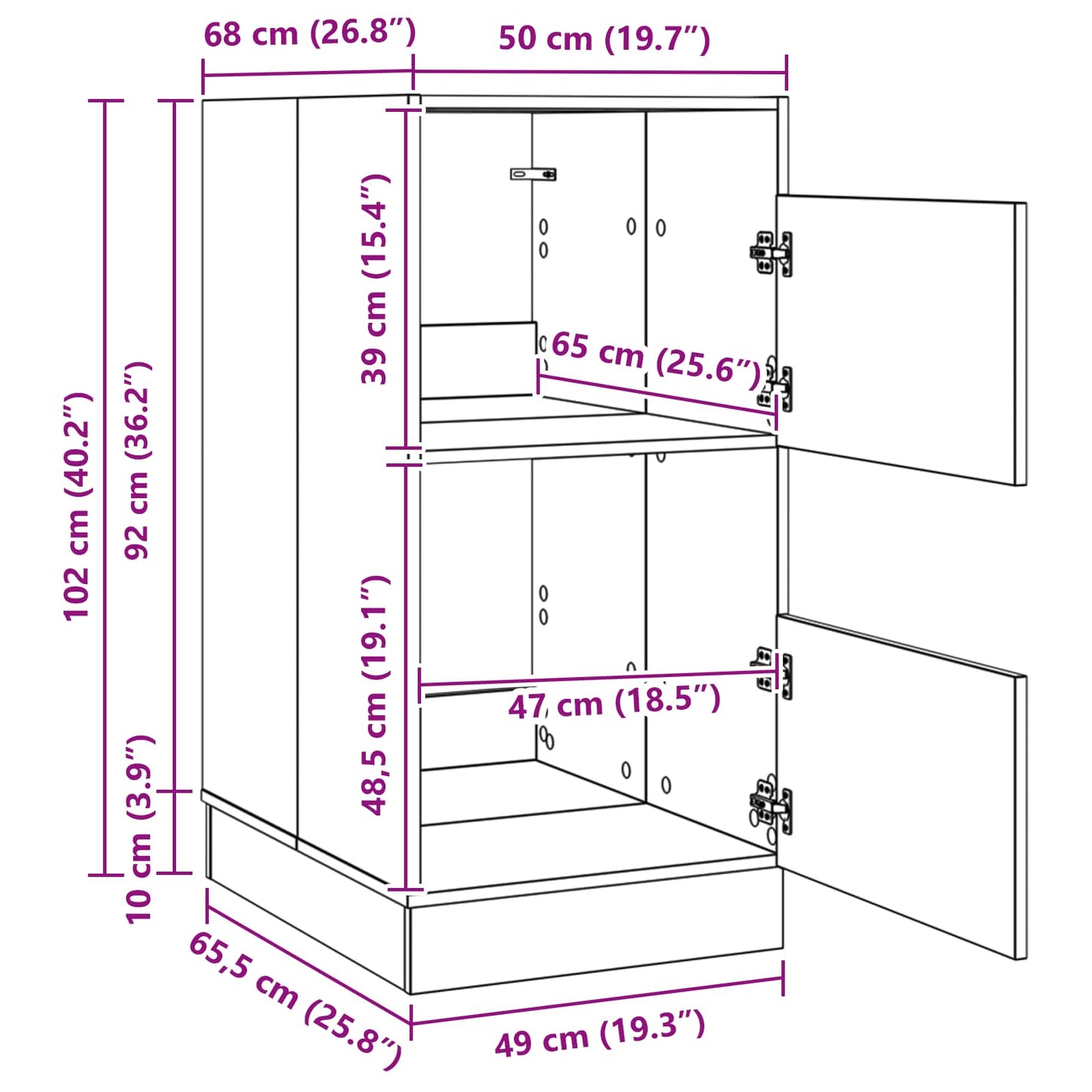 Laundry Cabinet Old Wood 50 x 68 x 102 cm Engineered wood