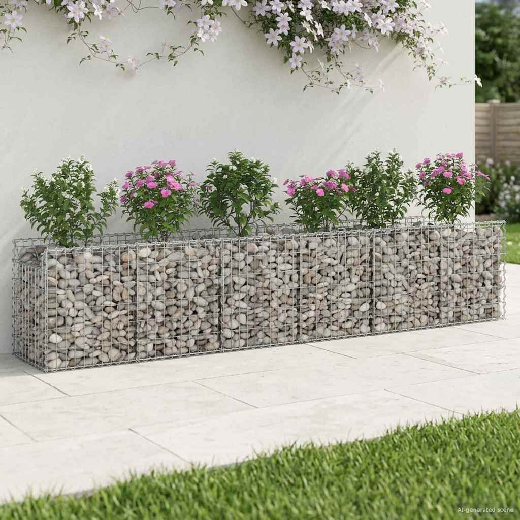 Gabion Raised Bed 2 pcs Silver
