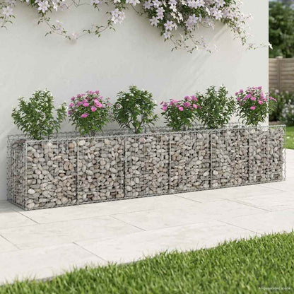 Gabion Raised Bed 2 pcs Silver