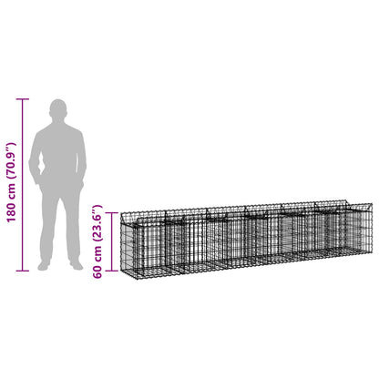 Gabion Raised Bed 2 pcs Silver
