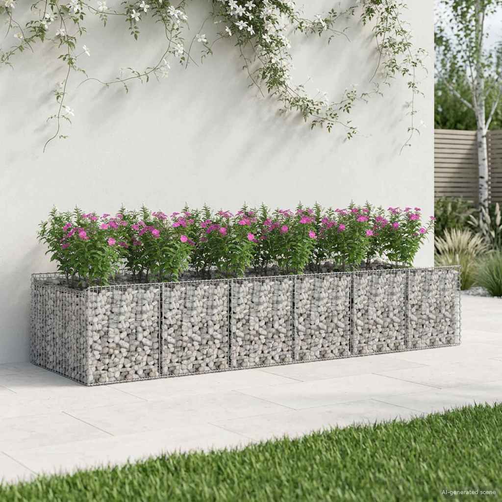 Gabion Raised Bed 2 pcs Silver