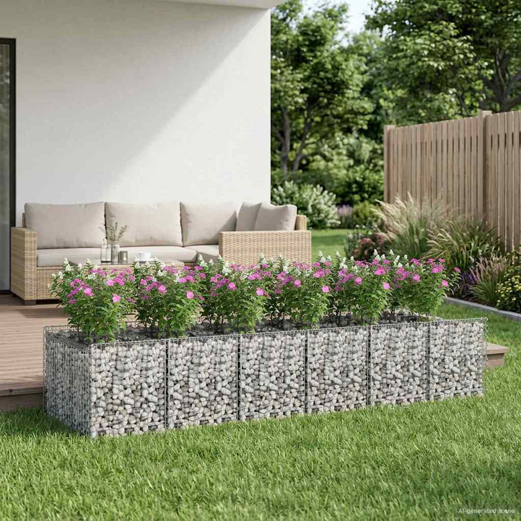 Gabion Raised Bed 2 pcs Silver