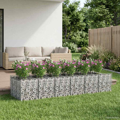 Gabion Raised Bed 2 pcs Silver