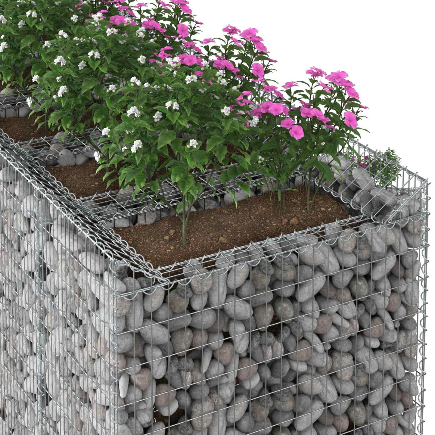 Gabion Raised Bed 2 pcs Silver