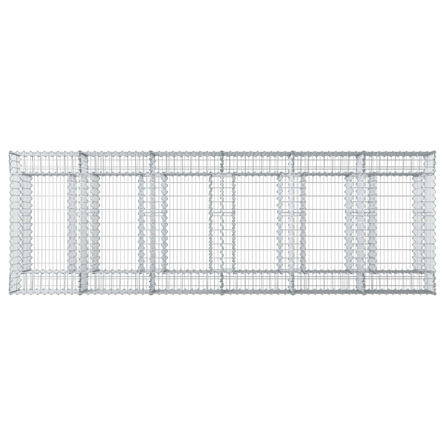 Gabion Raised Bed 2 pcs Silver