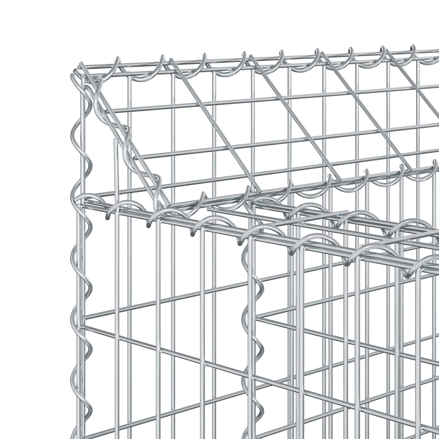 Gabion Raised Bed 3 pcs Silver