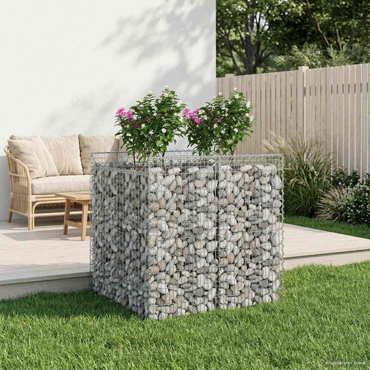 Gabion Raised Bed 2 pcs 100 x 100 x 100 cm Galvanised Steel
