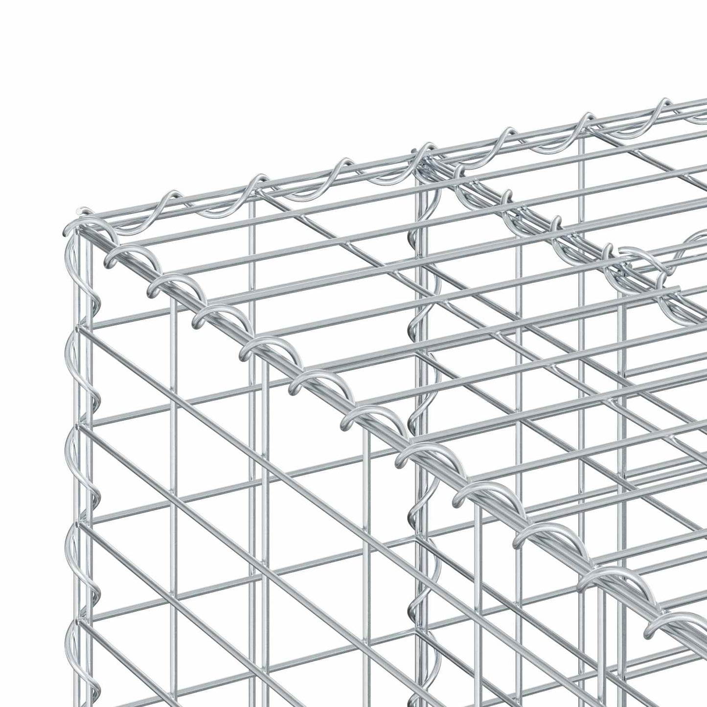 Gabion Raised Bed 2 pcs Silver 340 x 60 x 55 cm