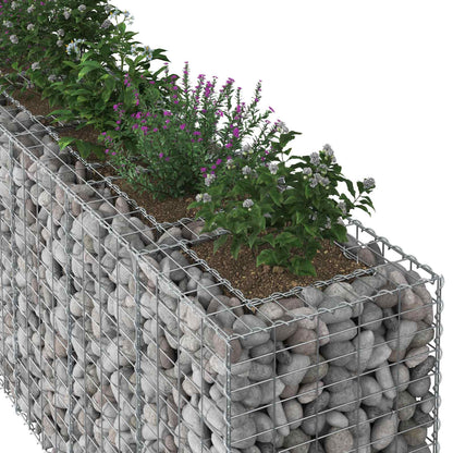 Gabion Raised Bed 2 pcs Silver 250 x 50 x 80 cm