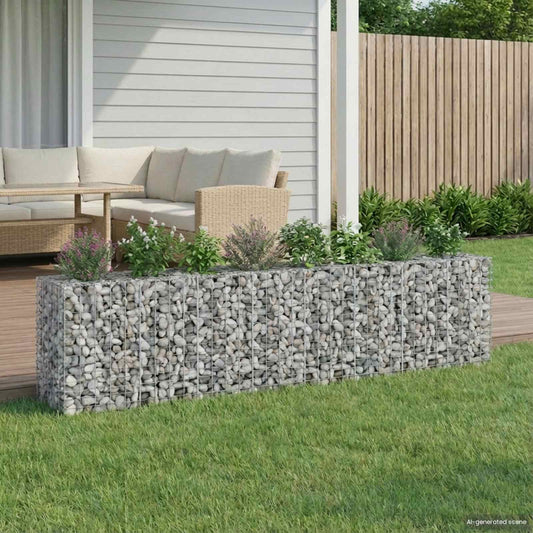 Gabion Raised Bed 2 pcs 330 x 50 x 80 cm Galvanised Steel