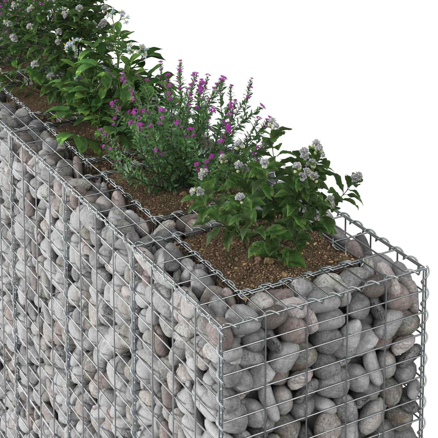 Gabion Raised Bed 3 pcs Silver 250 x 50 x 150 cm