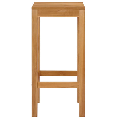 Bar Stool 4 pcs Natural Solid Teak Wood