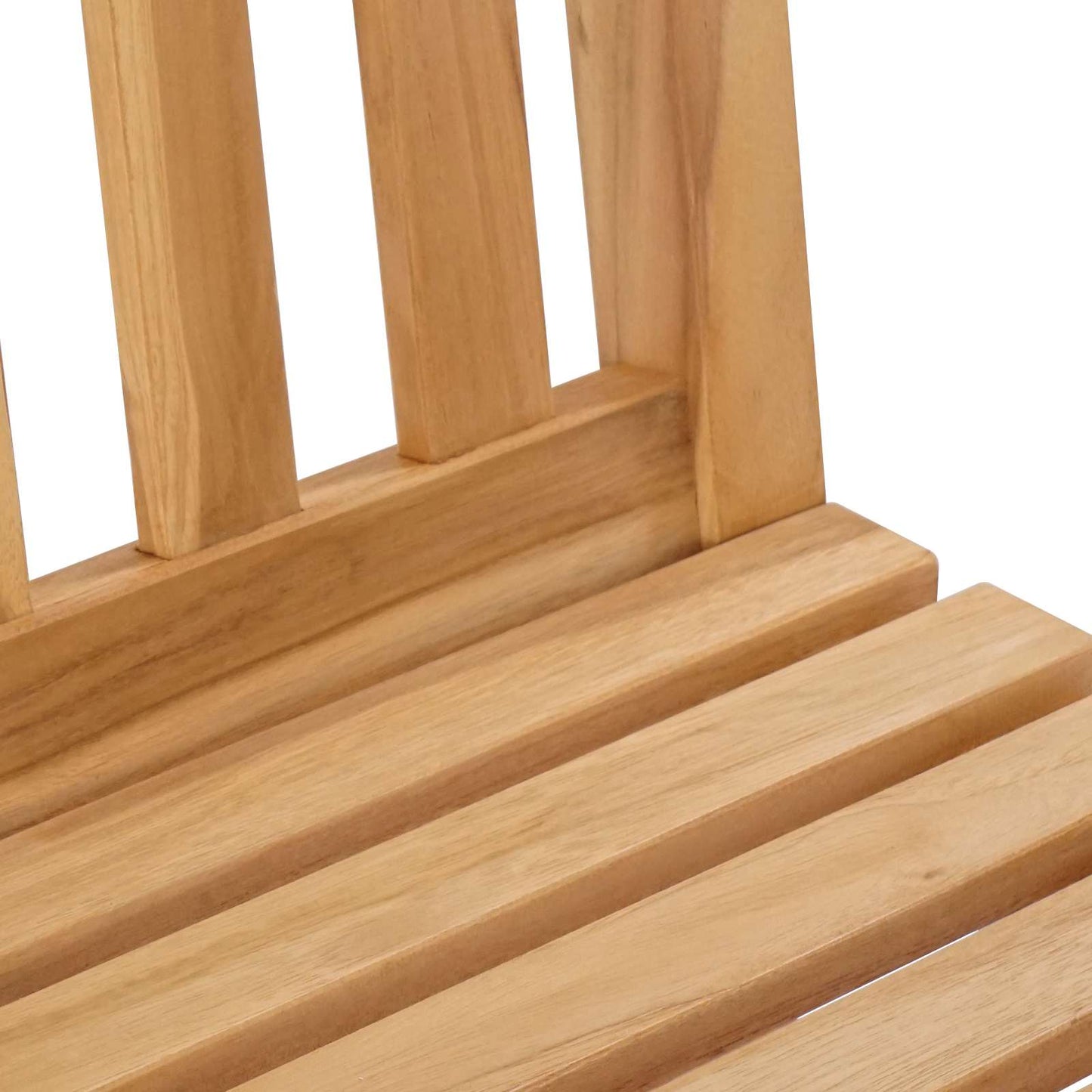 Bar Stool 2 pcs Natural Solid Teak Wood