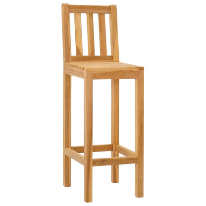 Bar Stool 2 pcs Natural Solid Teak Wood