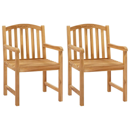 Handcarved Rose Chair 2 pcs Natural Solid Teak Wood
