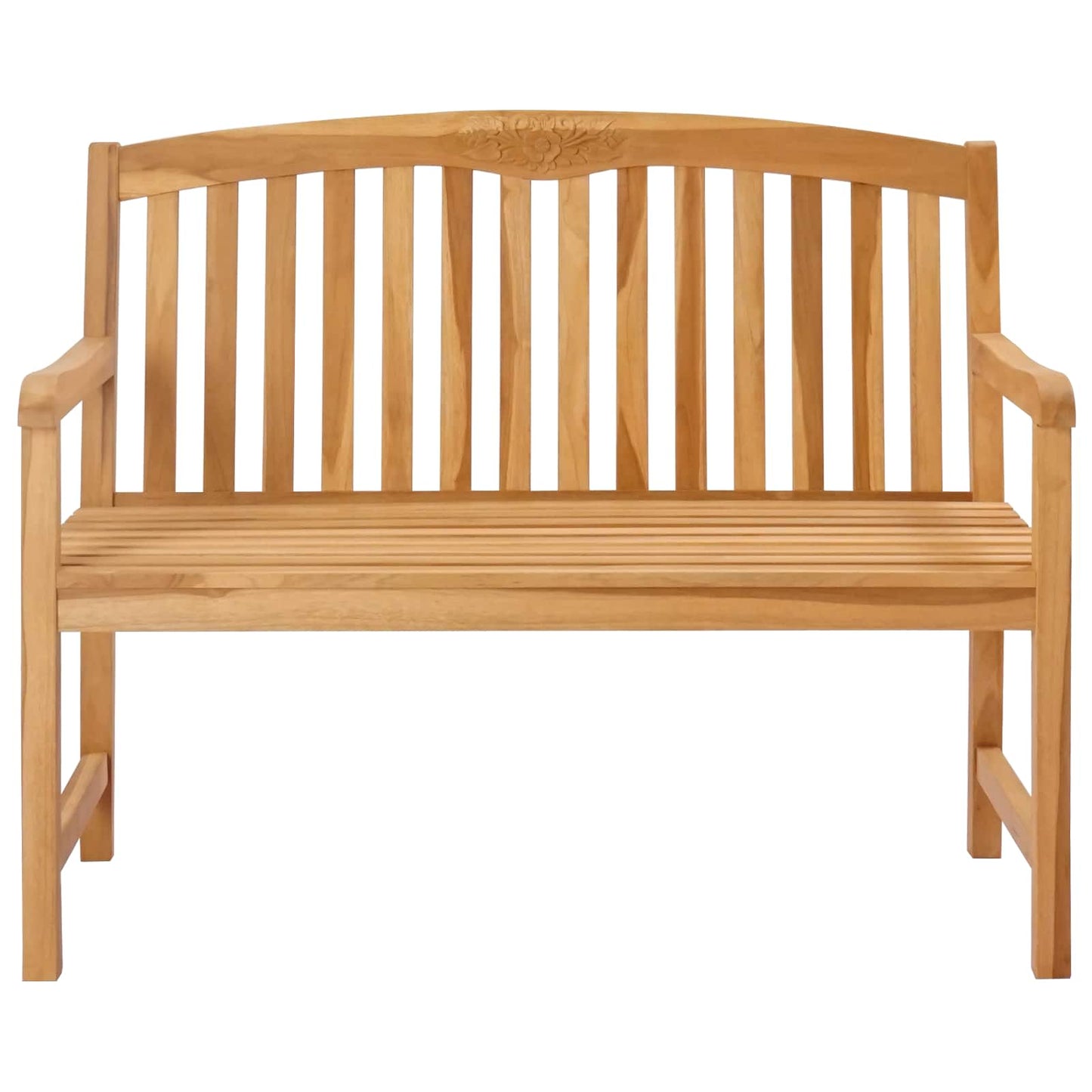 Handcarved Rose Bench 114 x 60.5 x 95 cm Solid Teak Wood