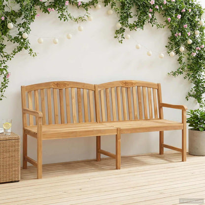 Handcarved Rose Bench 150 x 60 x 90 cm Solid Teak Wood Natural