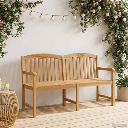 Handcarved Rose Bench 179.5 x 61 x 90 cm Solid Teak Wood