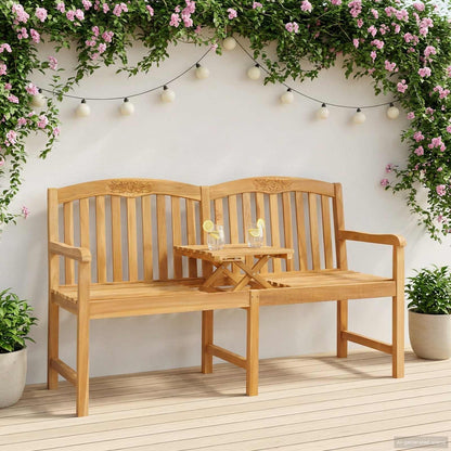 Handcarved Rose Bench 150.5 x 60 x 95 cm Solid Teak Wood