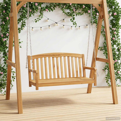 Swing Bench 114 x 61 x 61.5 cm Solid Teak Wood Natural