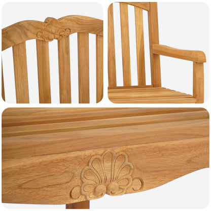 Handcarved Rose Chair 2 pcs Natural Solid Teak Wood