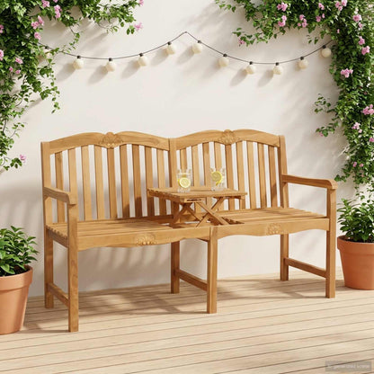 Handcarved Rose Bench 155 x 60 x 94 cm Solid Teak Wood Natural