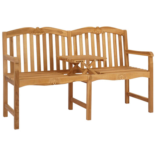 Handcarved Shell Bench 155 x 60 x 94 cm Solid Teak Wood Natural