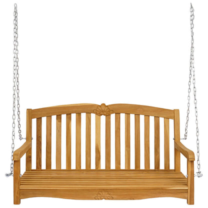 Swing Bench 114 x 60 x 60.5 cm Solid Teak Wood Natural