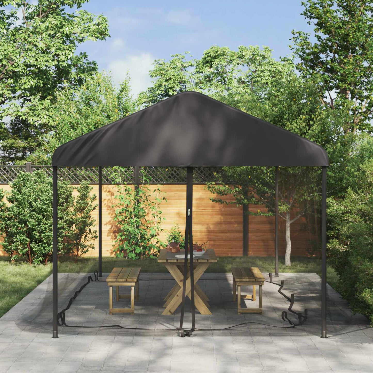 Mosquito Net for Gazebo 220 mesh Black 6 x 3 x 2 m Polyester