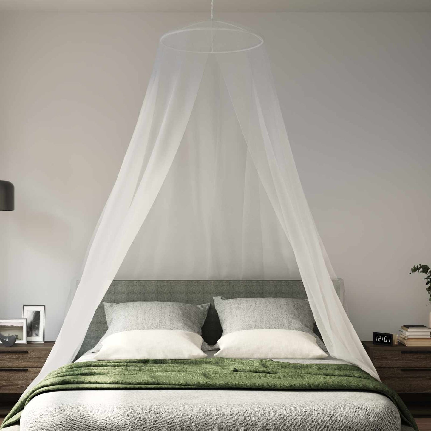 Mosquito Net for Bed 3 pcs 156 mesh White ⌀56 x 220 cm