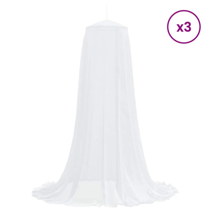 Mosquito Net for Bed 3 pcs 156 mesh White ⌀56 x 220 cm