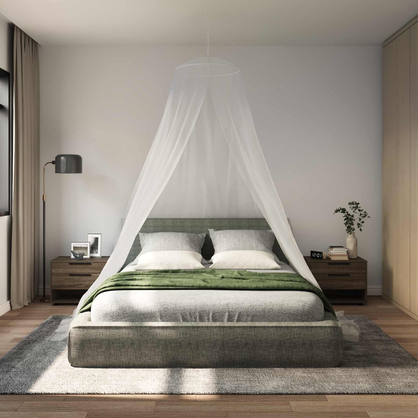 Mosquito Net for Bed 156 Mesh 3 pcs 156 mesh White Polyester