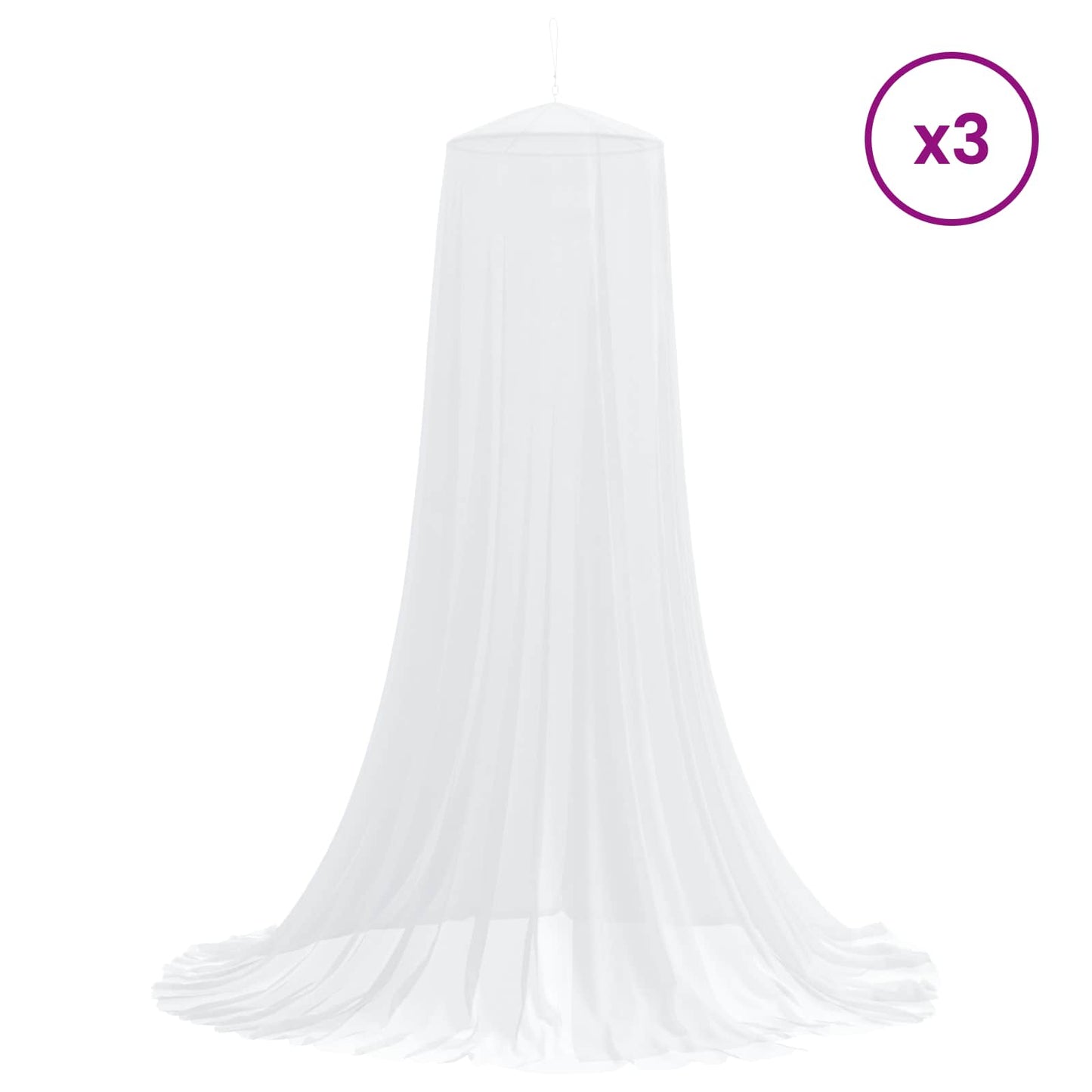 Mosquito Net for Bed 156 Mesh 3 pcs 156 mesh White Polyester