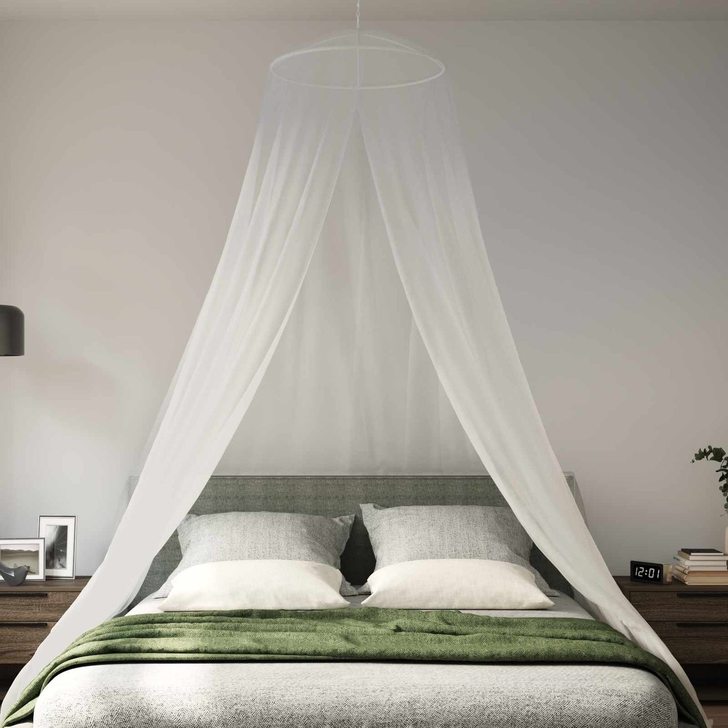 Mosquito Net for Bed 3 pcs 156 mesh White ⌀56 x 220 cm