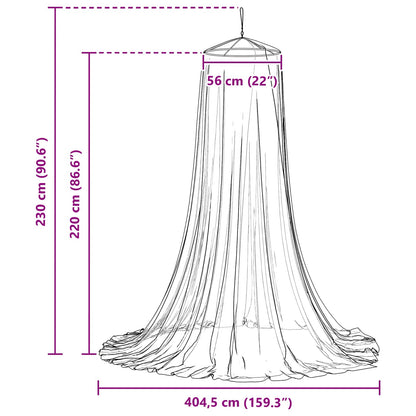 Mosquito Net for Bed 3 pcs 156 mesh White ⌀56 x 220 cm