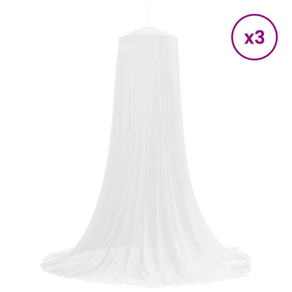 Mosquito Net for Bed 3 pcs 156 mesh White ⌀56 x 220 cm