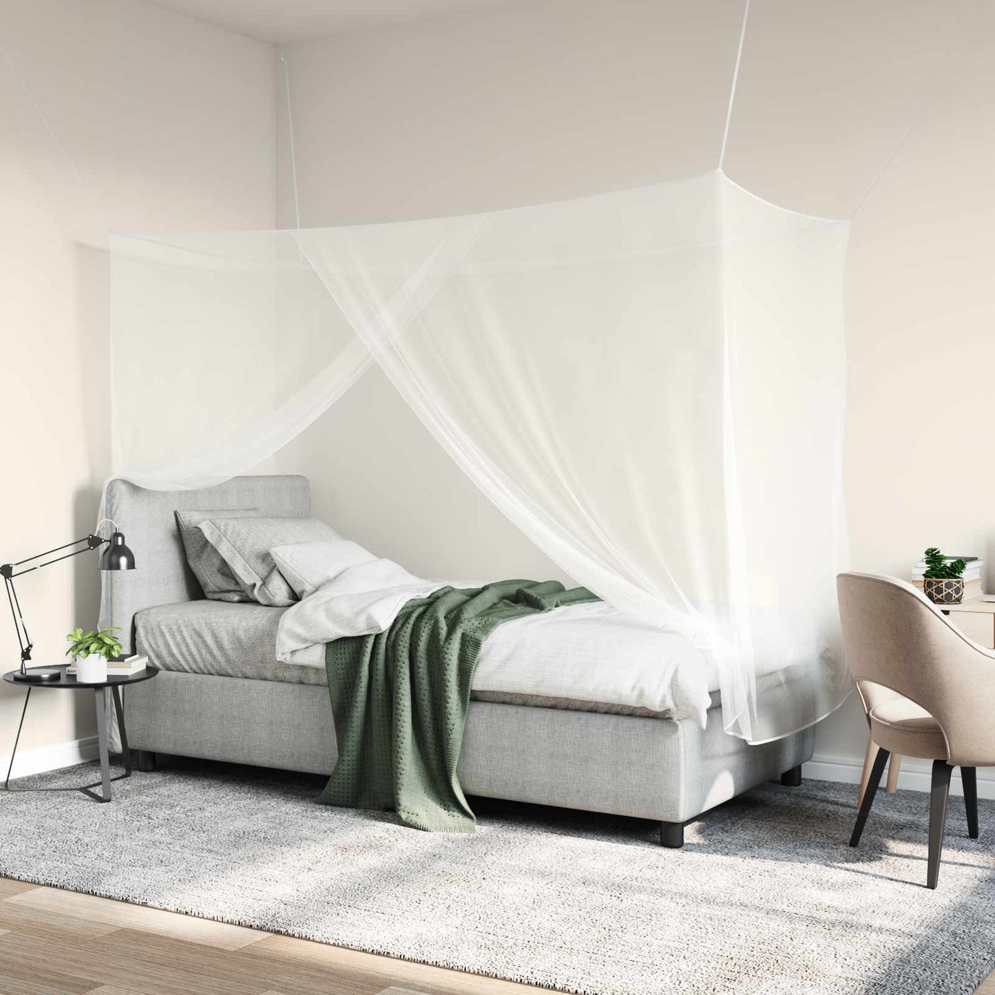 Mosquito Net for Bed 3 pcs 156 mesh White 220 x 100 x 150 cm