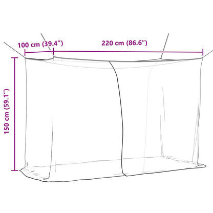 Mosquito Net for Bed 3 pcs 156 mesh White 220 x 100 x 150 cm