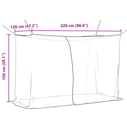 Mosquito Net for Bed 3 pcs 156 mesh White 220 x 120 x 150 cm