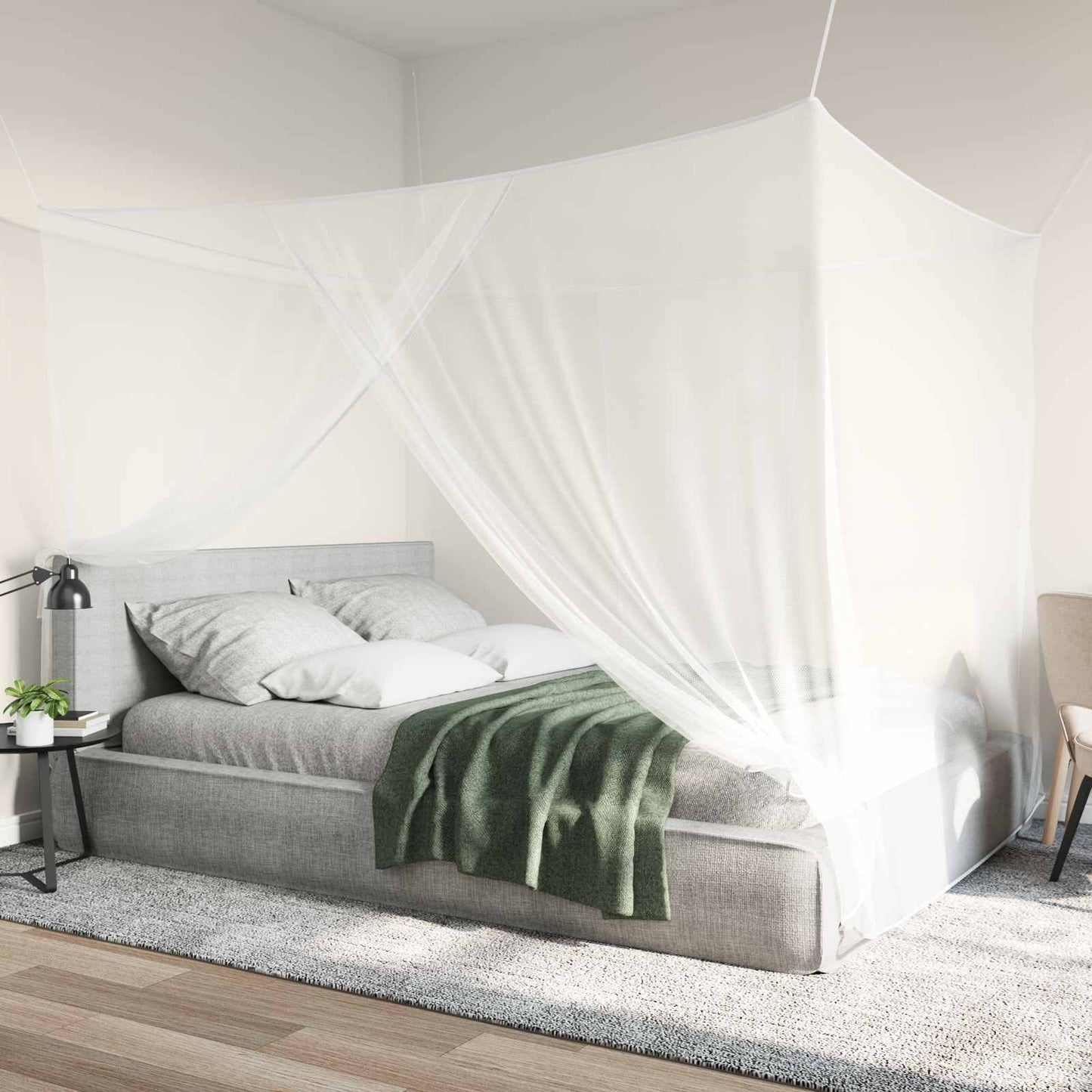 Mosquito Net for Bed 3 pcs 156 mesh White 220 x 200 x 210 cm
