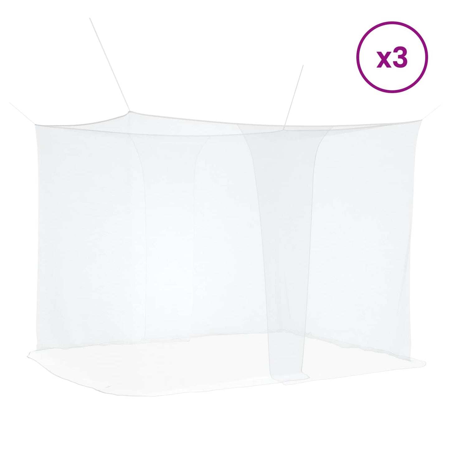 Mosquito Net for Bed 3 pcs 156 mesh White 220 x 200 x 210 cm