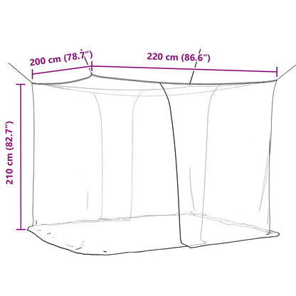 Mosquito Net for Bed 156 mesh Black 220 x 200 x 210 cm