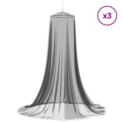 Mosquito Net for Bed 3 pcs 156 mesh Black ⌀56 x 220 cm