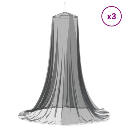 Mosquito Net for Bed 3 pcs 156 mesh Black ⌀56 x 220 cm